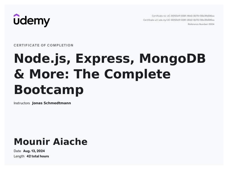 Node.js, Express, MongoDB & More: The Complete Bootcamp